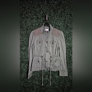 Candie's Green Utility Jacket with Brown Accents